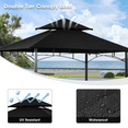 thumbnail image 4 of Grezone Outdoor Grill Gazebo Tent BBQ Canopy for Outdoor Grill Shelter BBQ Grill Gazebo Hardtop (L96 x W60 x H101 Inch) Black, 4 of 6