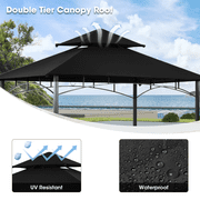 Grezone Outdoor Grill Gazebo Tent BBQ Canopy for Outdoor Grill Shelter BBQ Grill Gazebo Hardtop (L96 x W60 x H101 Inch) Black