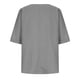 thumbnail image 4 of Camiseta de manga corta con botones de color sólido para mujer, informal, suelta, de algodón y lino Fridja  hjk5399, 4 of 7