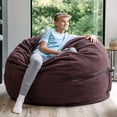 thumbnail image 4 of Big Joe Fuf 5Ft Oversized Foam Bean Bag Chair for Kids, Teens, Adults, Merlot Cloudweave, 5 foot Large Reading and Gaming Seat, 4 of 7