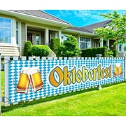 Oktoberfest Fence Banner Bavarian German Beer Festival Holiday Party Decor Yard Porch Sign Decoration Photo Booth Backdrop