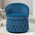 thumbnail image 6 of Tabaray 360 Swivel Barrel Chair,Mid Century Modern Accent Chair,Velvet Upholstered Comfy Armchair,Round Sherpa Chair with Tufted Base for Nursery,Living Room,Bedroom,Office,Waiting Room, Blue, 6 of 18