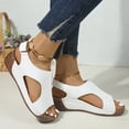 thumbnail image 5 of HTHLVMD Strap Sandals for Women, Plus Size Women's Hook & Loop Sandals - Platform Beach Wedges With Breathable Cut-Out Design & Non-Slip Stitched Seams, Wide Width Orthopedic Summer Shoes, White 8, 5 of 6