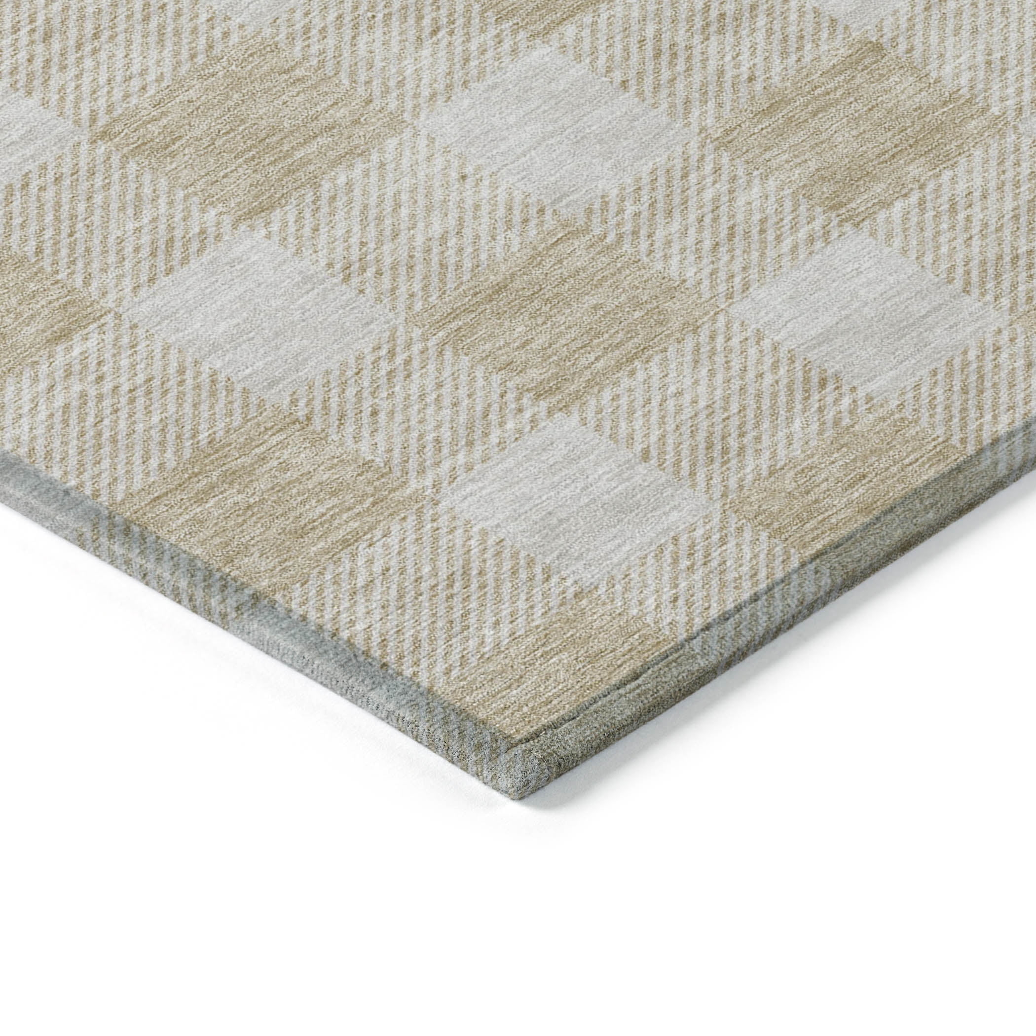 Addison Rugs Chantille Indoor/Outdoor Transitional Plaid Beige Washable Rectangle Rug, 5' x 7'6"