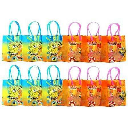 12PCS SpongeBob Squarepants Goodie Party Favor Gift Birthday Loot Bags (Best Goodie Bags For Birthday Parties)