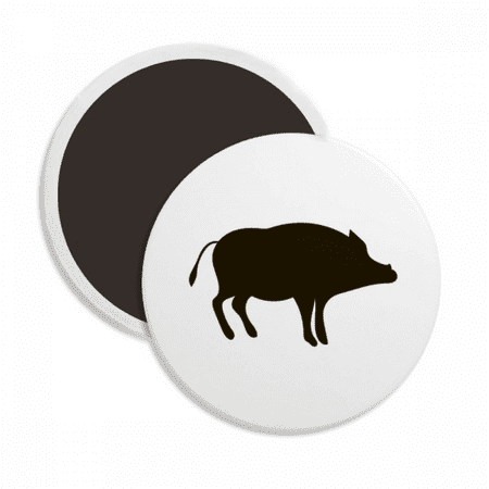

Black Boar Cute Animal Portrayal Round Ceracs Fridge Magnet Keepsake Decoration
