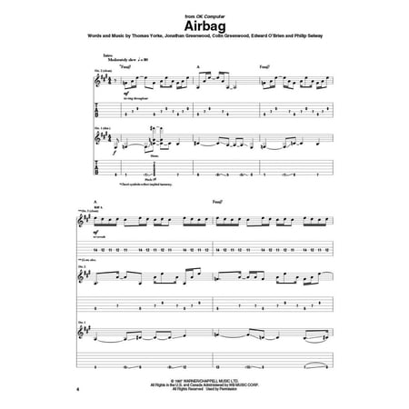 楽譜　レディオヘッド／ギター・アンソロジー（00109303／ギター（TAB譜付）／輸入楽譜（T））