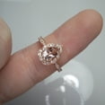 thumbnail image 4 of Bluebelljewels Pear Cut Peach Morganite 14K Rose Gold Finish Silver Engagement Wedding Halo Ring, 4 of 8