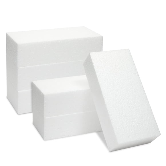 Bloques de espuma Juvale de poliestireno para manualidades, 8 x 4 x 2 pulgadas, paquete de 6