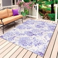 thumbnail image 4 of Outdoor Rug 3x5 ft Purple Hydrangea Outdoor Large Area Rug Non Slip Rubber Spring Flower Leaf Front Door Mat RV Rug Camping Carpet Patio Outdoor Rugs for Backyard Balcony Deck Porch Indoor, 4 of 9