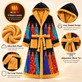 Black Culture Heated Robe for Adults - African Art Hooded Wearable ...