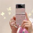 thumbnail image 5 of Glitter Woman Case for Galaxy Z Flip 3 Cute Line Flower, Pretty Girls Case for Samsung Z Flip 3 Pink Tulip Print, Clear Floral Case for Z Flip 3 Hinge Protector, Kawaii Shiny Case for Z Flip 3 (Tulip), 5 of 14