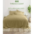 thumbnail image 2 of 28-INCH EXTRA DEEP POCKETS - 6 PC Short King Sheet Set - (Extra Pillowcases, Fitted & Flat) 800-Thread-Count 100% Egyptian Cotton, Soft Breathable - Long Staple 800TC Cotton- Taupe, 2 of 7