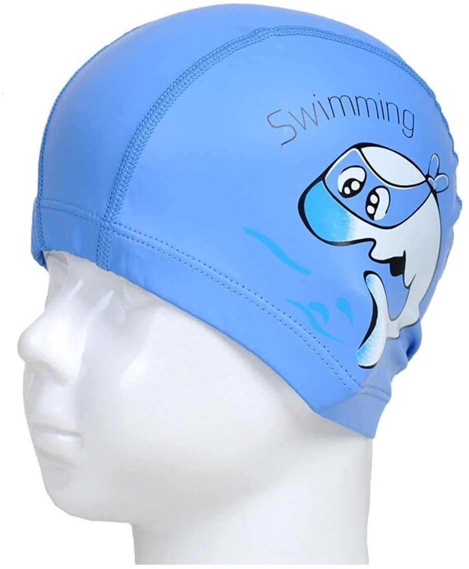 Unisex Kid Girl Boy Silicone Stretchy Waterproof Swimming Cap Bathing Hats 