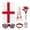 England, variant on QLUEWX 6PC 2026 Soccer Cup Merchandise Soccer Fan Decorations Kit, Includes Flags, Glasses, Face Paint, Wristbands, Clappers & Scarves for Men Women, Germany Soccer Fans for Game Day Parties