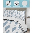 thumbnail image 4 of Quilts Queen Size, Abstract Art Fish Blue Soft Comforter Bedding Set for Bed, Coastal Ocean Summer Marine Life Lightweight Quilted Bedspread with Pillow Cover(2 Pieces) for All Season, 90x96 Inch, 4 of 6