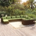 thumbnail image 1 of vidaXL 10 Piece Garden Lounge Set with Cushions Poly Rattan Brown, 1 of 5