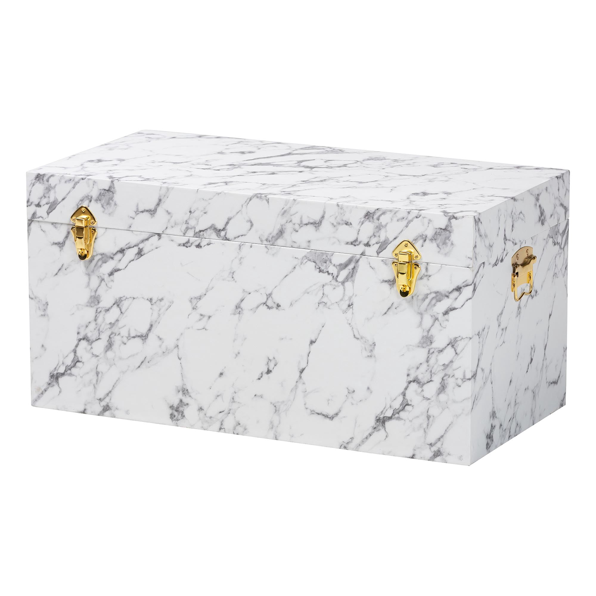 Baxton Studio Brenta Modern Storage Trunk, Marble White