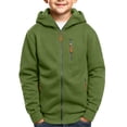 thumbnail image 2 of fatyb Boys Zip up Hoodies Casual Long Sleeve Hooded Sweatshirt Kids Fleece Lined Jacket Outdoor Wear, 2 of 7