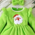 thumbnail image 4 of Linfrsh Girls Christmas Outfit Toddler Baby Girls Christmas Two Piece Skirt Set Long Sleeve Knitted Tops with Plaid Suspender Skirt Fall Outfits Green,3-4 years, 4 of 4
