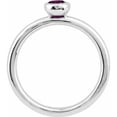 thumbnail image 4 of SS Low 4mm Round Rhodolite Garnet Ring, 4 of 7