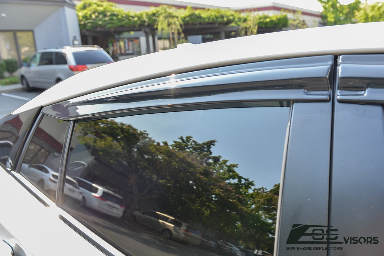 Extreme Online Store Replacement For 2016-2022 Toyota Prius & Prius Prime | EOS Visors JDM MUGEN Style SMOKE TINTED Side Vents Rain Guard Window Deflectors