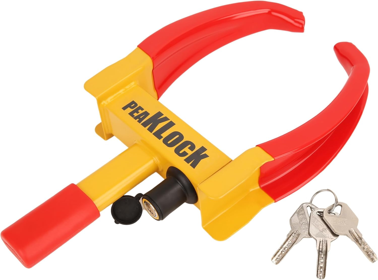 Universal Heavy-Duty Wheel Lock – Bright Red-Yellow Anti-Theft