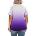 thumbnail image 4 of MLQIDK Plus Size Womens Tops Dressy Summer V Neck Tunic Shirts Gradient Graphic T-Shirt Long Sleeve Tops Loose Casual Blouses Light Purple 3XL, 4 of 4