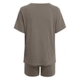 thumbnail image 5 of YDFCWXW Two Piece Outfits for Women Lounge Sets Button Down Top and Shorts Set Sweatsuits with Pockets (Khaki, S), 5 of 5