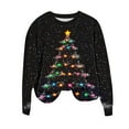 thumbnail image 6 of VKOYWKM Women Fall Sweatshirts Merry Christmas Oversized Long Sleeve Xmas Tree Graphic Sweatshirts Holiday Crewneck Loose Fit Fleece Pullover Christmas Gifts for Women, 6 of 6