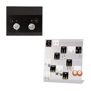 Acrylic Counter Easel Display and Earring Card Bundle - Includes Easel and 100 Black Earring Cards