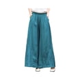 thumbnail image 4 of Lumtrix Wide Leg Linen Pants for Woman High Waisted Flowy Comfy Palazzo Pants Embroidery Graphic Work Trousers Blue XL, 4 of 6