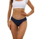 thumbnail image 1 of FAB CURVES Ropa interior menstrual para mujeres, pantalones hipster de tiro medio, disponibles en talla grande L, color azul marino, 1 of 4