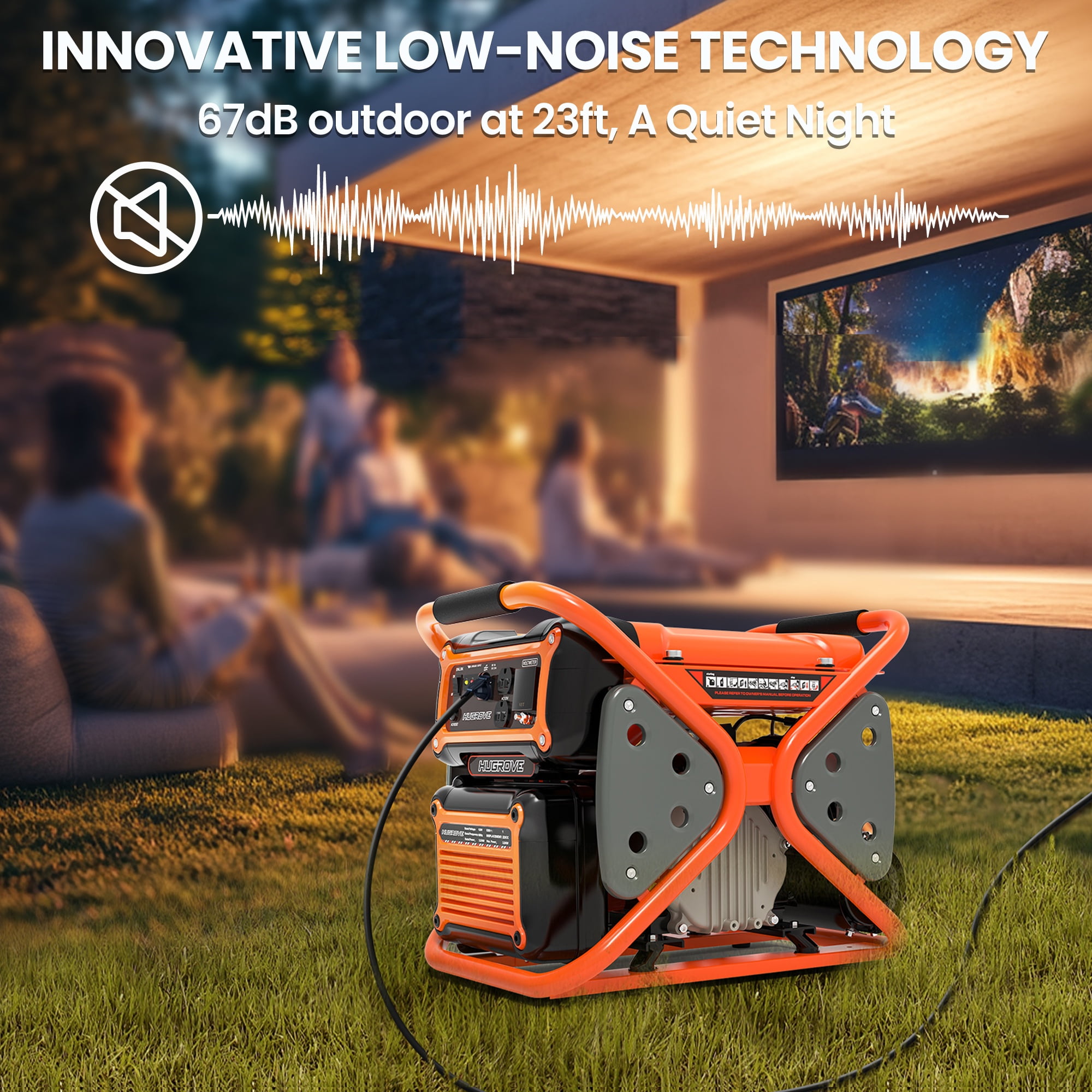 Gas Generator Home Backup, 3800W Inverter Generator with Powerful 223CC Engine, Potable Generator w/ X Steel Frame, 60LBS Portable, 67db