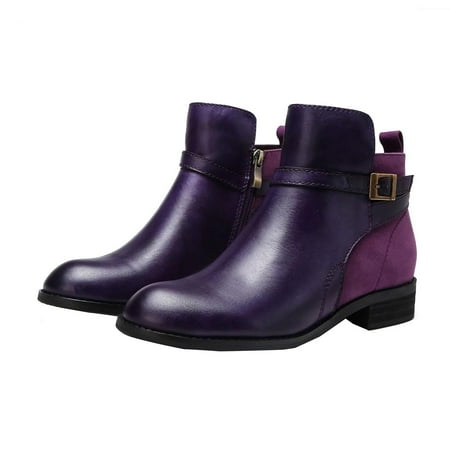 

Stamzod Clearance Women Winter Plush Boots New Short Boots Suede Women Booties British Zipper Retro Trend Women Nude Boots