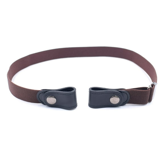 Huankd No Buckle Show Belt for Men Buckle Free Stretch Belt for Jeans Pants Brown