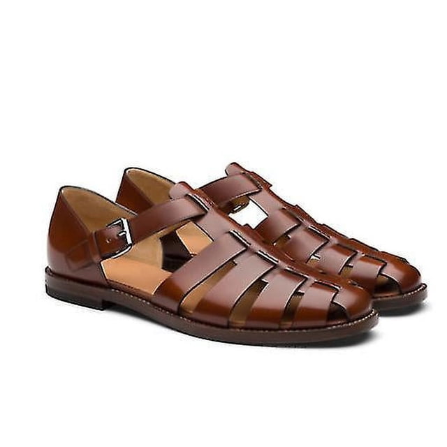 Italian Handmade Leather Sandal Men's Sport Sandals Closed Toe Outdoor February8