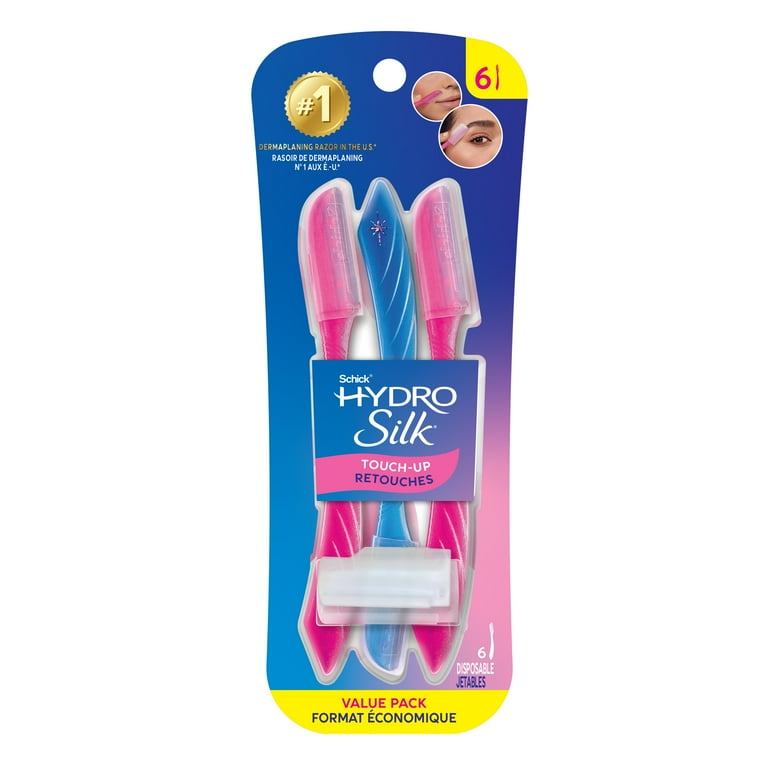 Schick Hydro Silk Touch-Up Facial Razor and Eyebrow Shaper, Peach