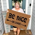 thumbnail image 5 of 16x24 Inch Spring Front Door Mat Coir Summer Front Door Mat Summer Door Rug All-Season Waterproof Front Door Mat for Home Entrance, Outside Entry, Yard, Floor, Patio, Be nice OR LEAVE!, 5 of 5