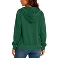 thumbnail image 5 of hoksml Women Full Zip Contrast Stitch Hooded Jacket Long Sleeve Hoodie with Kangaroo Pocket for Daily Casual Outdoor, 5 of 8