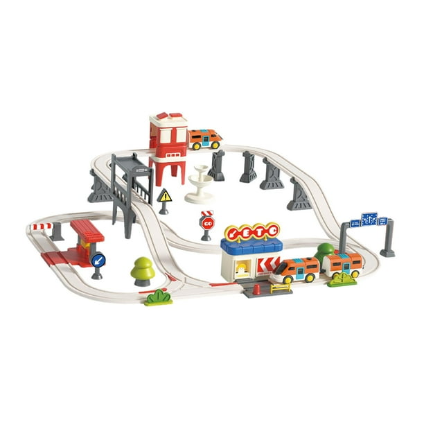 Juego de vías de tren eléctrico para niños, juguetes creativos y educativos, juego de tren divertido. Pista urbana XXL