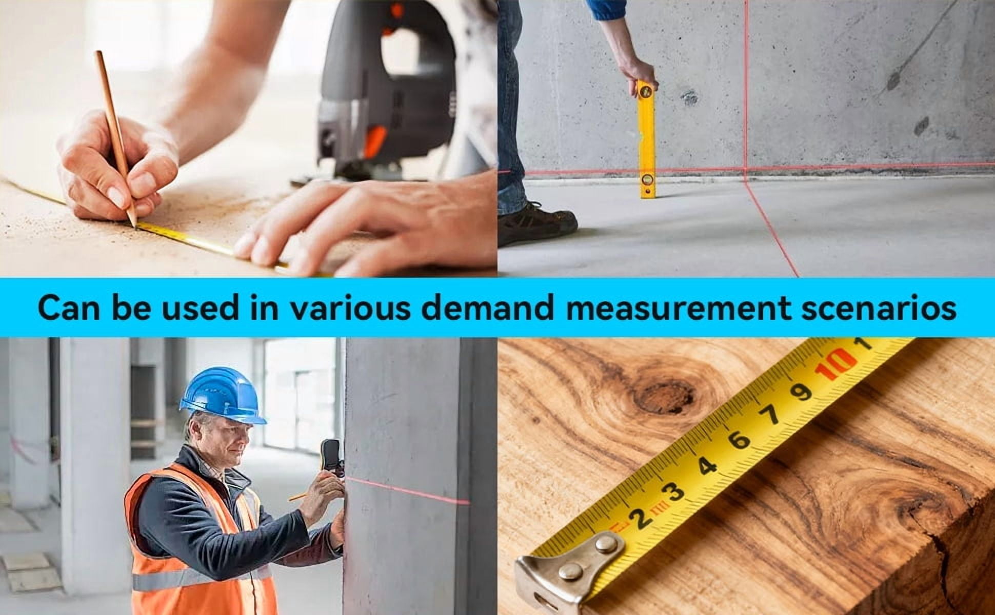 3-in-1 Multi-functional Measuring Tape with Laser Level Crosshair and LED Display, Digital Measuring Tape  with Cross Line, AutoLock, Measure Area, Volume, Pythagorean