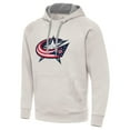 thumbnail image 2 of Men's Antigua Cream Columbus Blue Jackets Big Logo Victory Pullover Hoodie, 2 of 3