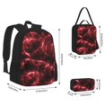 thumbnail image 4 of Naloa Red Line Print Large Capacity Backpack Lunch Bag Pencil Case Combination 3 Piece Set for Student, 4 of 8
