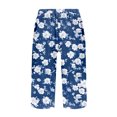 thumbnail image 3 of Domuza Women's Bermuda Shorts Casual Knee Length Relaxed Fit Beach Shorts Summer Boho Striped Floral Print Athletic Shorts with Pocket Sky Blue L, 3 of 5