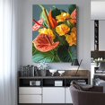 thumbnail image 2 of CozyNet Tropical Floral Arrangement With Vibrant Monstera And Anthurium Leaves Wall Art Prints With Frame Canvas Perfect for Living Room & Bedroom, Ready to Hang, Wall Decor 12"x16"in, 2 of 4