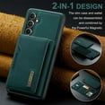 thumbnail image 3 of SaniMore Case for Samsung Galaxy S23 FE 6.4" 2023, Retro PU Leather Case Soft TPU Inner Detachable Magnetic Folding Card Pocket Flip Kickstand Anti-drop Shockproof Protectiive Cove, Green, 3 of 11