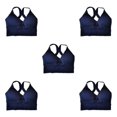 thumbnail image 3 of Thinsony Supportive Sports Bra Yoga Crop Top Vest for Workouts Blue M 5Set, 3 of 6