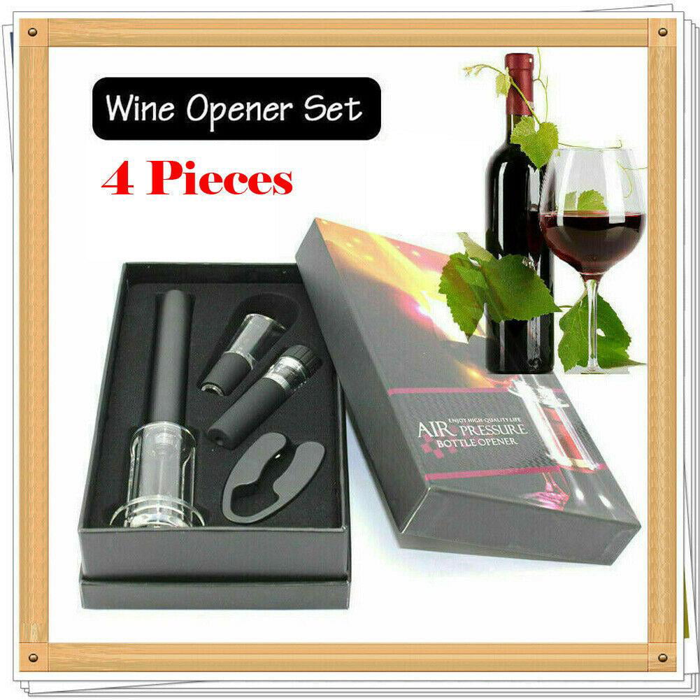 Wine Bottle Opener Non-slip Stainless Steel  Black Air Pressure Tool Plastic 