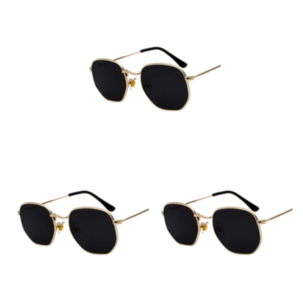 Gafas de sol hexagonales Sonducket montura ligera lentes polarizadas unisex doradas negras grises